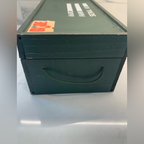 Vintage GI Joe Military Green Wood Storage Box Accessories - Picture 3 of 10